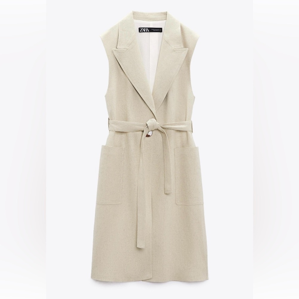 Zara Light Tan Sleeveless Vest
